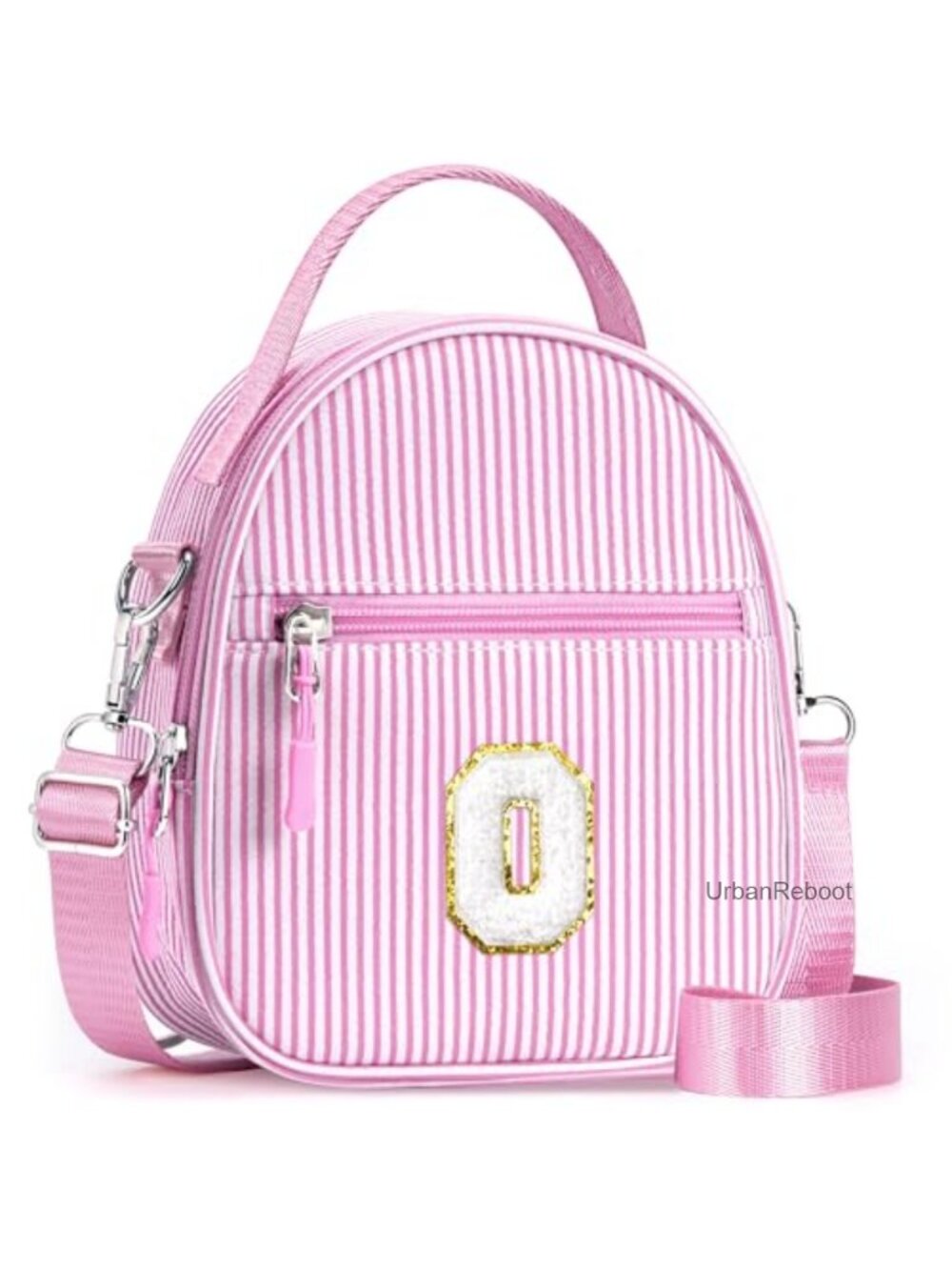 Girls Crossbody Purse Seersucker Mini Backpack Initial Letter Bag